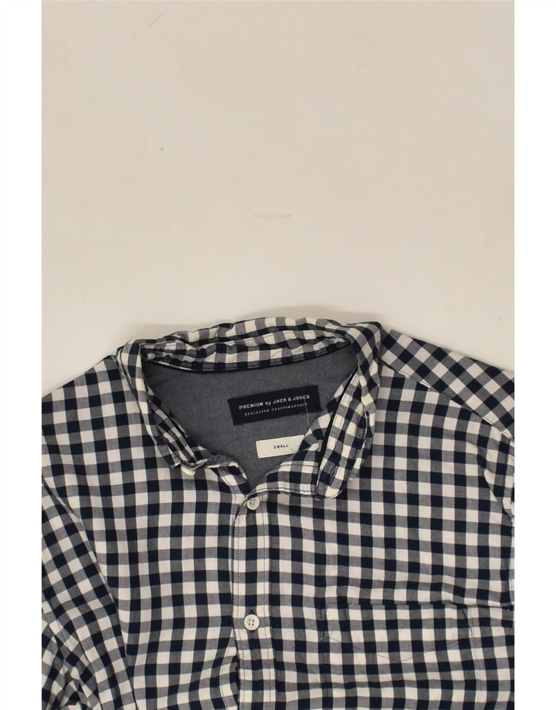 JACK & JONES Mens Shirt Small Navy Blue Gingham Cotton | Vintage Jack & Jones | Thrift | Second-Hand Jack & Jones | Used Clothing | Messina Hembry 