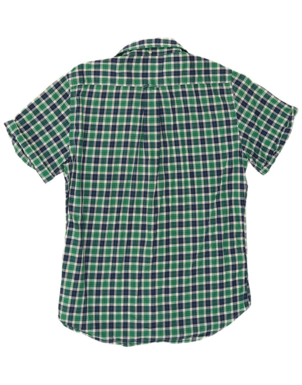 Gant Mens Rugger Short Sleeve Shirt Medium Green Check Cotton