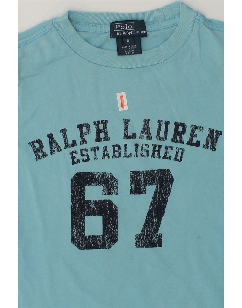 POLO RALPH LAUREN Boys Graphic T-Shirt Top 4-5 Years Blue Cotton | Vintage Polo Ralph Lauren | Thrift | Second-Hand Polo Ralph Lauren | Used Clothing | Messina Hembry 