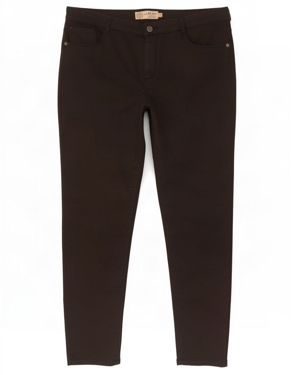 Fat Face Womens Slim Casual Trousers UK 18 XL W38 L31 Black Cotton