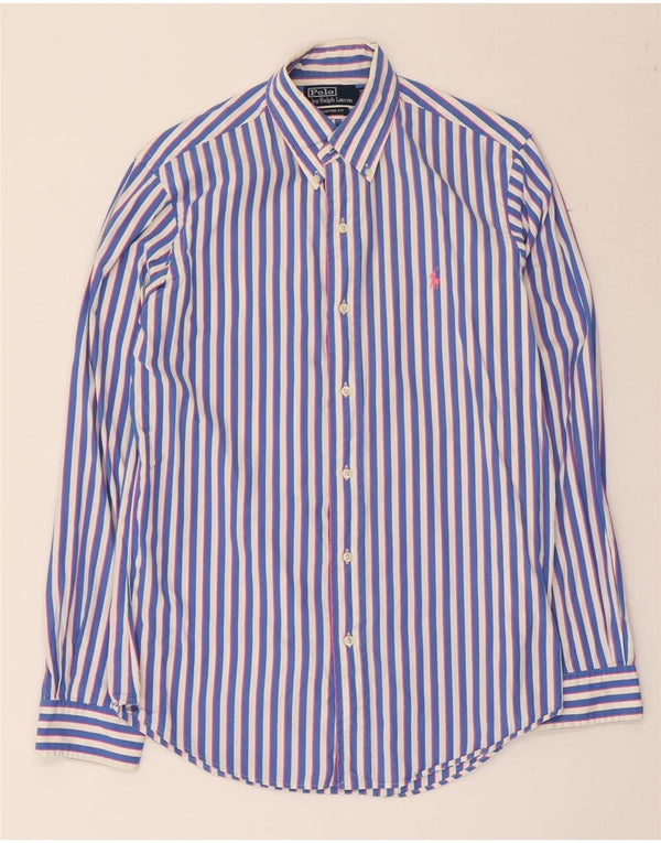 Polo Ralph Lauren Mens Custom Fit Shirt Size 38 15 Medium Blue Striped