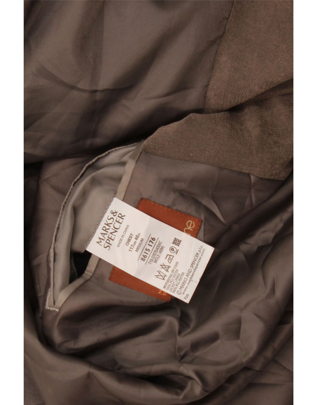 Marks & Spencer Mens 3 Button Blazer Jacket UK 46 XL Grey Polyester
