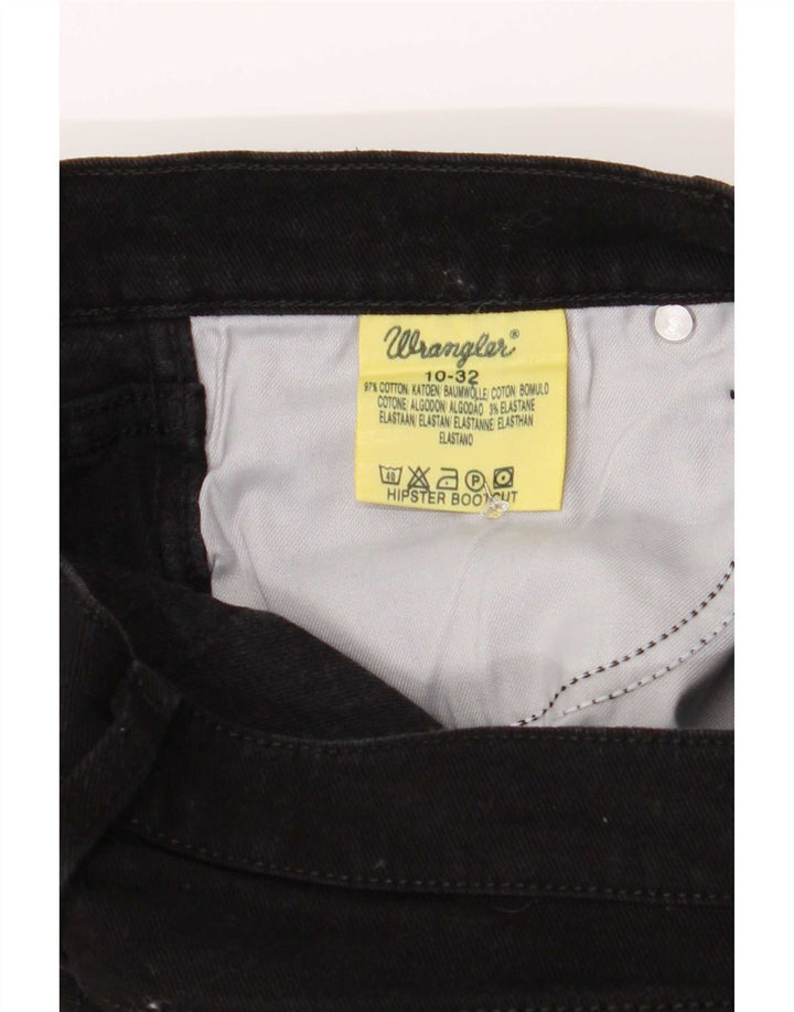 Wrangler Womens Hipster Bootcut Jeans US 10 Medium W28 L32 Black Cotton