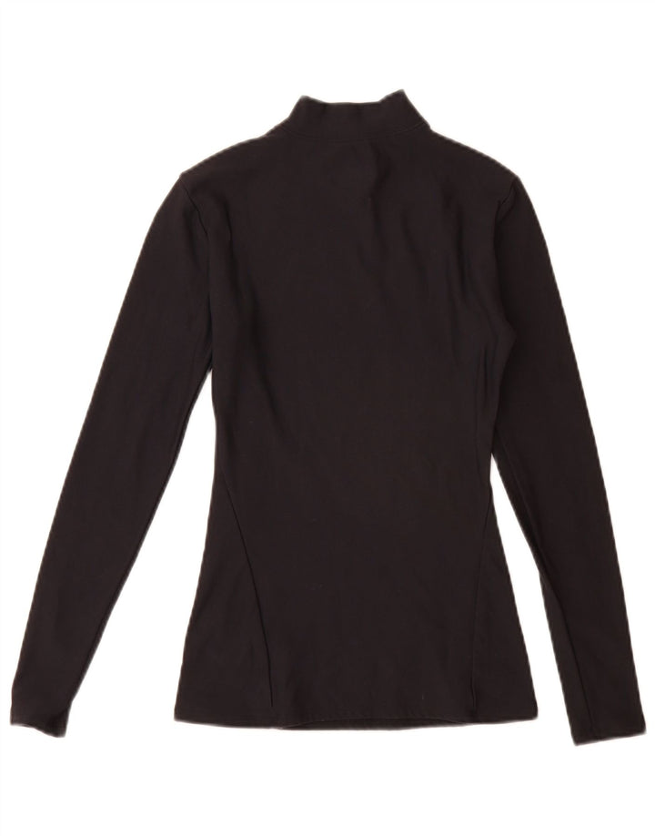 Under Armour Womens Top Long Sleeve UK 10 Small Navy Blue Nylon