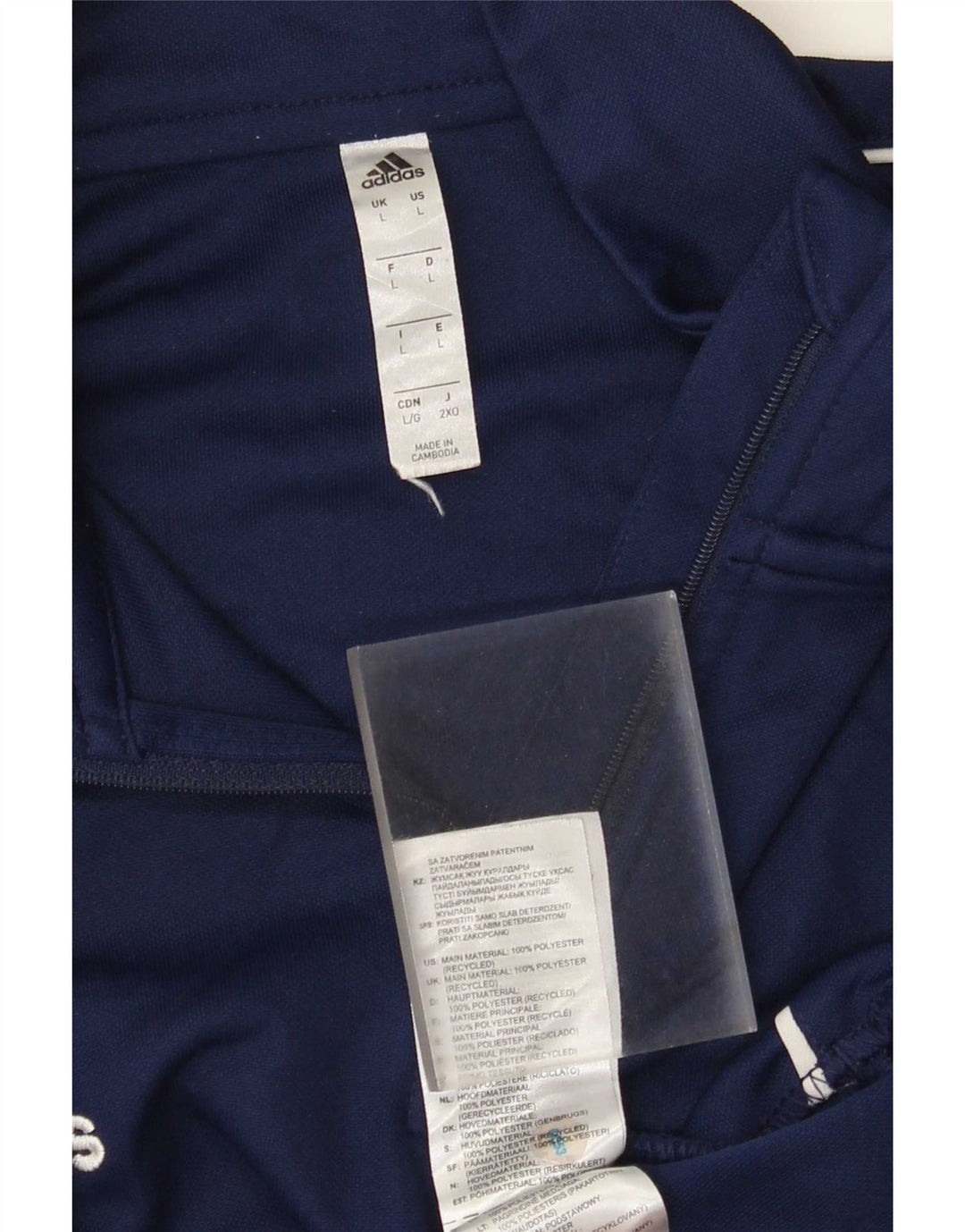 Adidas Mens Aeroready Zip Neck Pullover Tracksuit Top Large Navy Blue