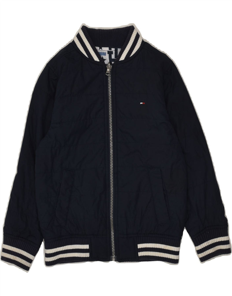 TOMMY HILFIGER Boys Reversible Jacket 4-5 Years Navy Blue Patchwork | Vintage Tommy Hilfiger | Thrift | Second-Hand Tommy Hilfiger | Used Clothing | Messina Hembry 