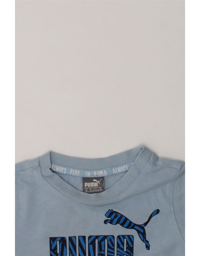 PUMA Baby Boys Graphic T-Shirt Top 18-24 Months Blue Cotton | Vintage Puma | Thrift | Second-Hand Puma | Used Clothing | Messina Hembry 