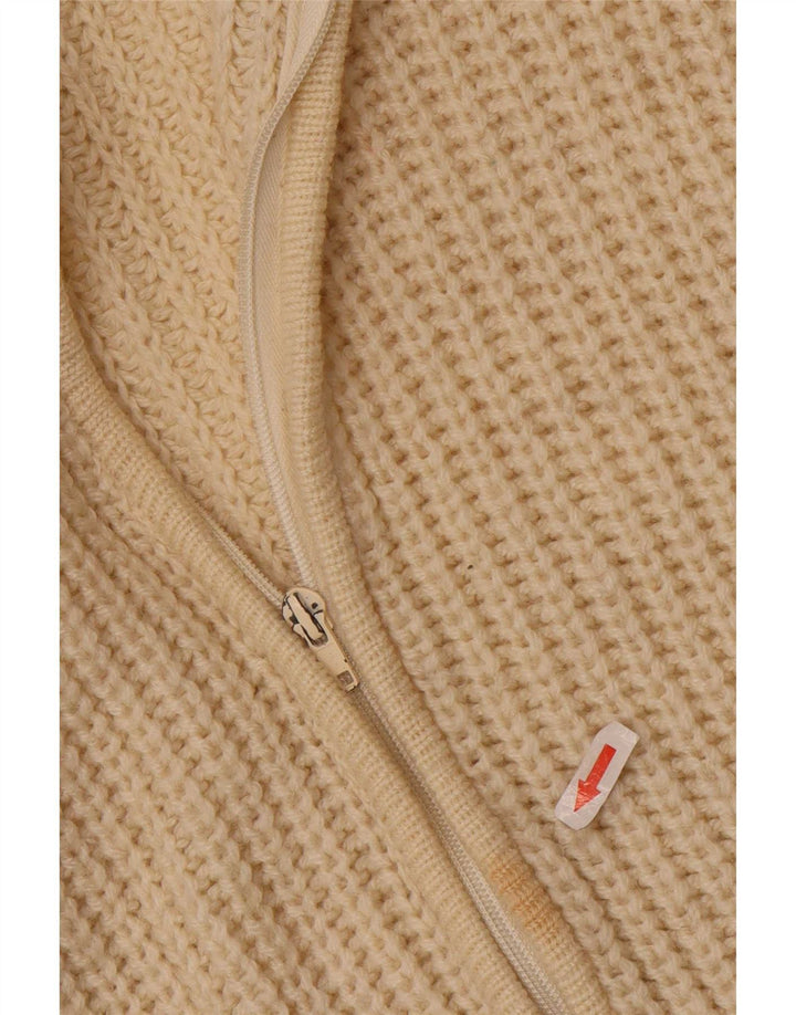 Vintage Mens Cardigan Sweater UK 38 Medium Beige