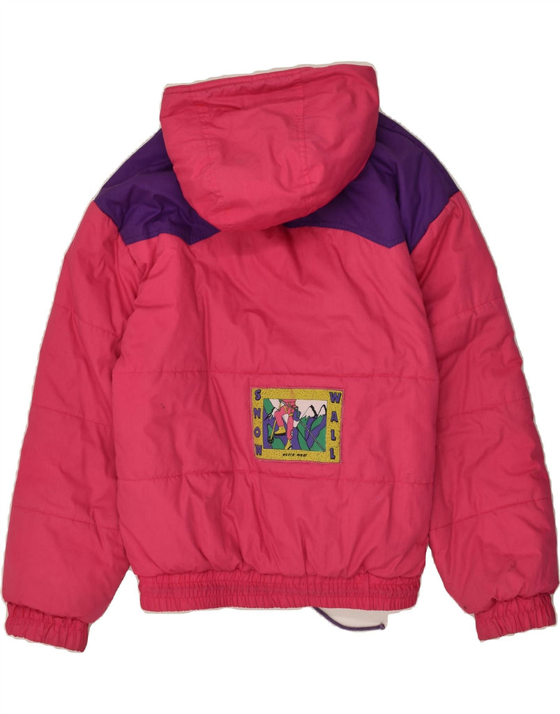 VINTAGE Mens Hooded Ski Jacket Medium Pink Colourblock | Vintage Vintage | Thrift | Second-Hand Vintage | Used Clothing | Messina Hembry 