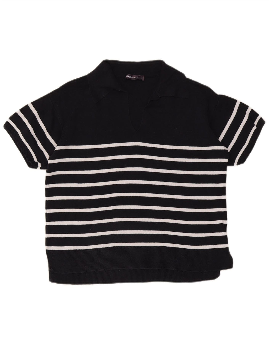 Marks & Spencer Womens Polo Neck Jumper Sweater UK 14 Medium Navy Blue