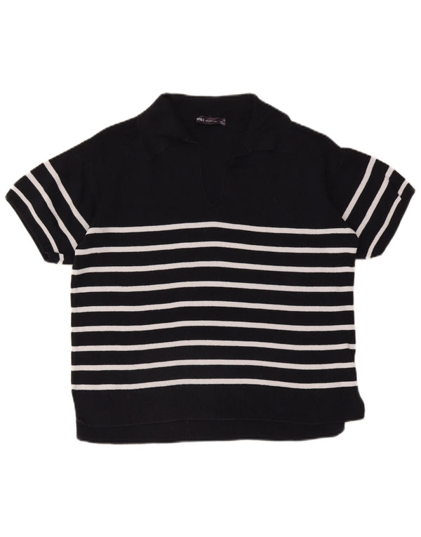 Marks & Spencer Womens Polo Neck Jumper Sweater UK 14 Medium Navy Blue