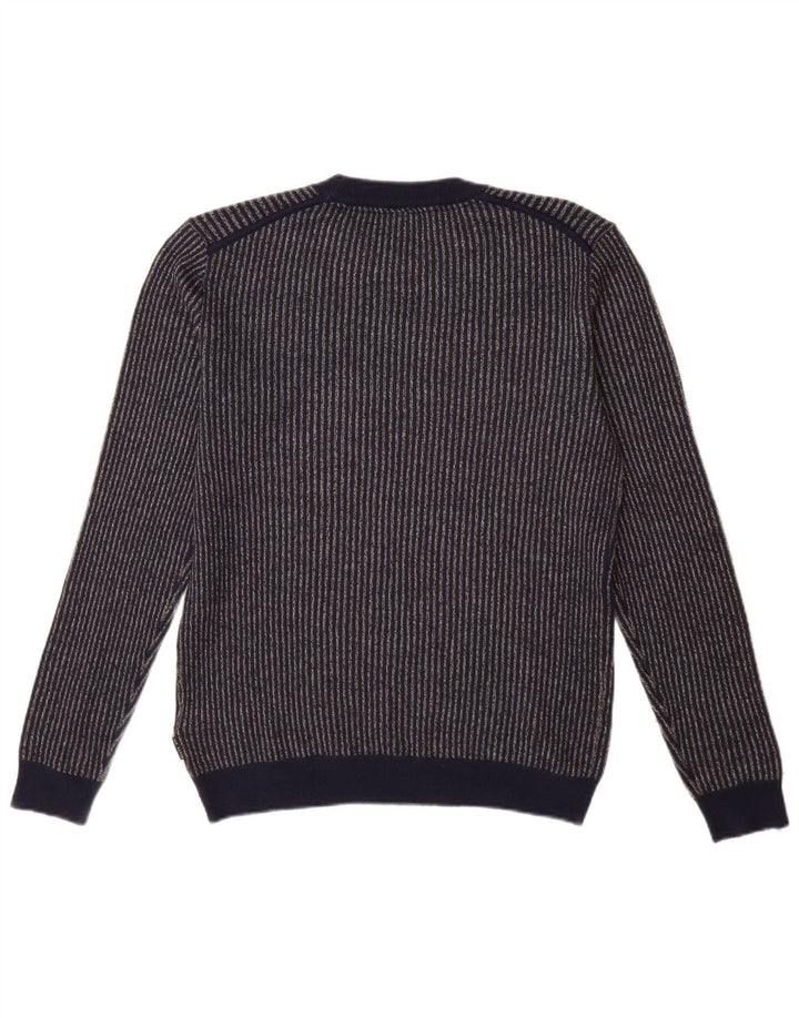 Ted Baker Mens Crew Neck Jumper Sweater Size 2 Small Navy Blue Striped