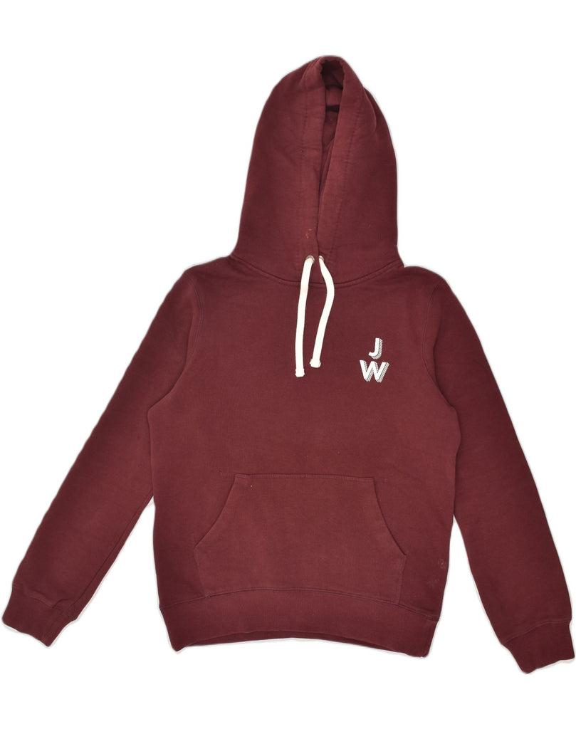 JACK WILLS Womens Graphic Hoodie Jumper UK 10 Small Maroon Cotton | Vintage Jack Wills | Thrift | Second-Hand Jack Wills | Used Clothing | Messina Hembry 