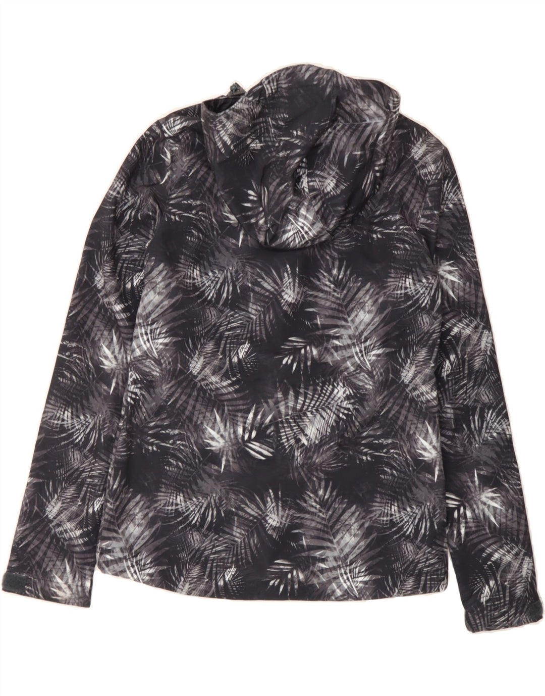 MOUNTAIN WAREHOUSE Womens Hooded Windbreaker Jacket UK 8 Small Grey Floral Vintage Mountain Warehouse and Second-Hand Mountain Warehouse from Messina Hembry 