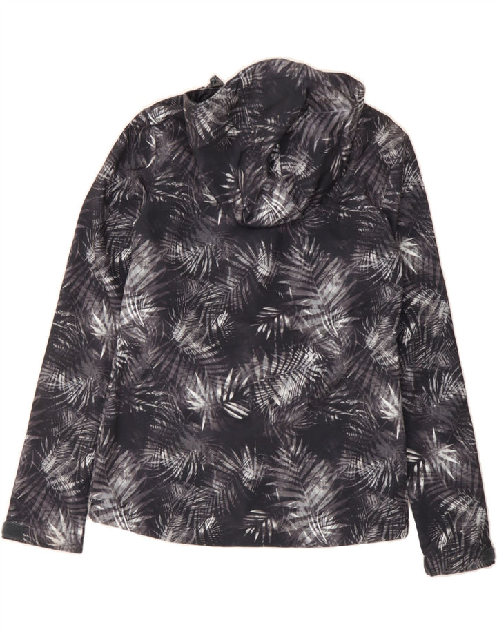 MOUNTAIN WAREHOUSE Womens Hooded Windbreaker Jacket UK 8 Small Grey Floral Vintage Mountain Warehouse and Second-Hand Mountain Warehouse from Messina Hembry 