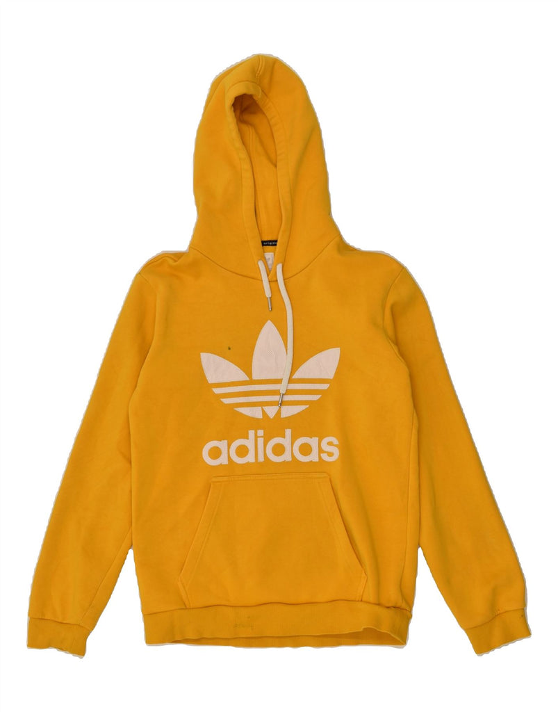 ADIDAS Mens Graphic Hoodie Jumper Small Yellow Cotton | Vintage Adidas | Thrift | Second-Hand Adidas | Used Clothing | Messina Hembry 