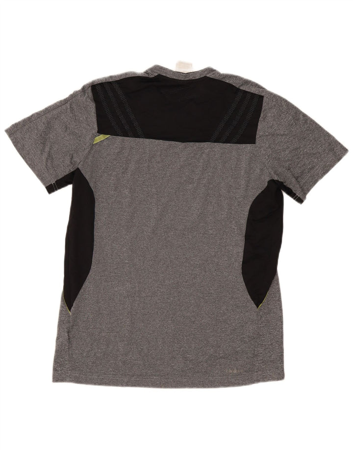 ADIDAS Mens Climacool T-Shirt Top Medium Grey Colourblock Polyester