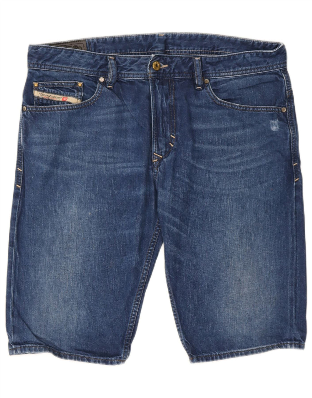 Diesel Womens Distressed Denim Shorts W34 Large Blue Cotton