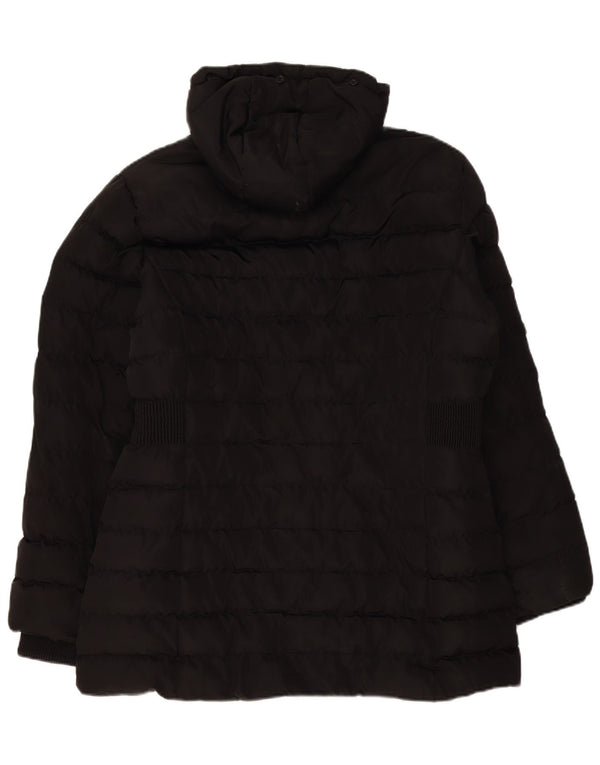 Kangol Womens Hooded Padded Coat UK 16 Large Black Polyester