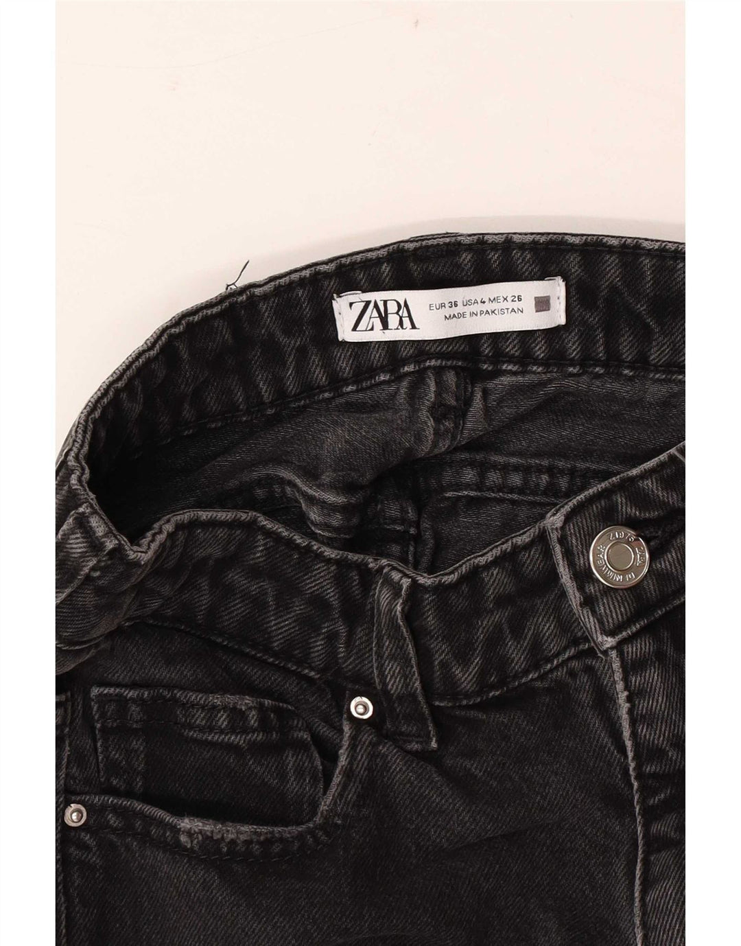 Zara Womens Straight Jeans EU 36 XS W26 L26 Black