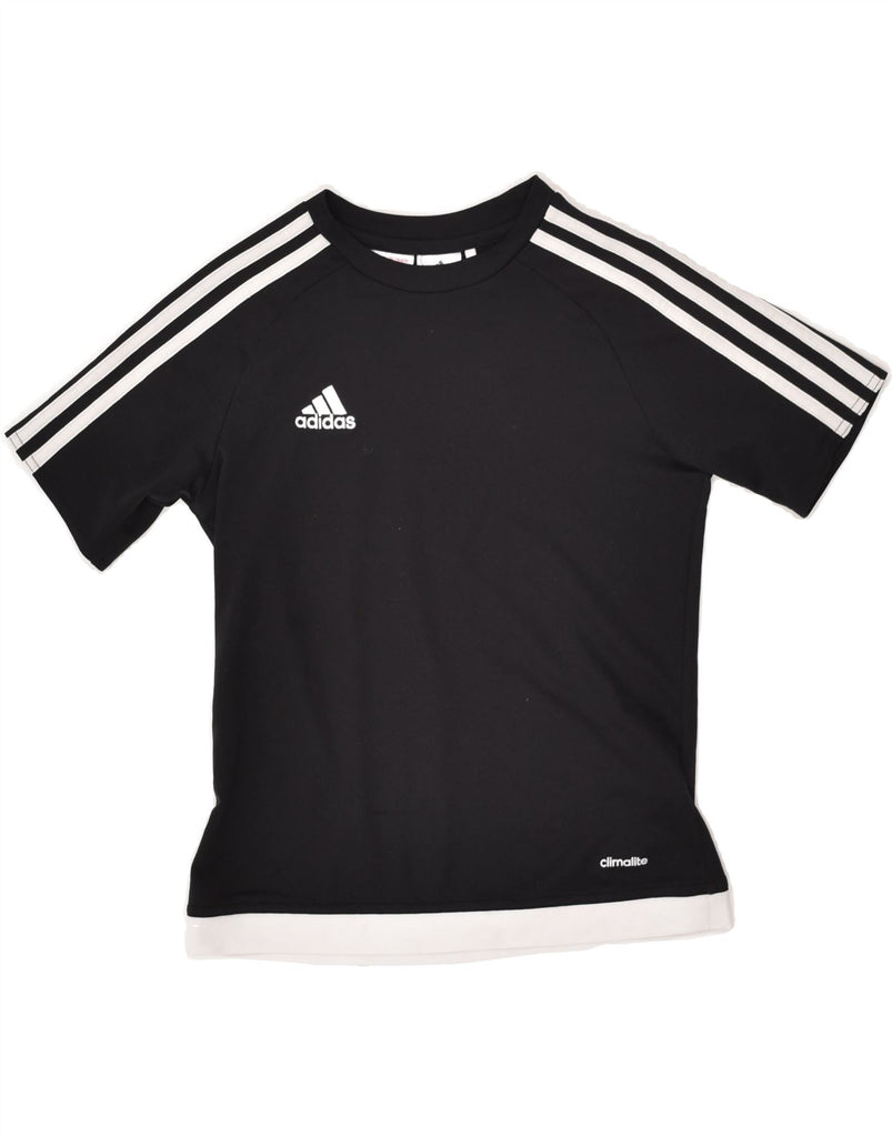 ADIDAS Boys Climalite T-Shirt Top 9-10 Years Black Polyester | Vintage Adidas | Thrift | Second-Hand Adidas | Used Clothing | Messina Hembry 