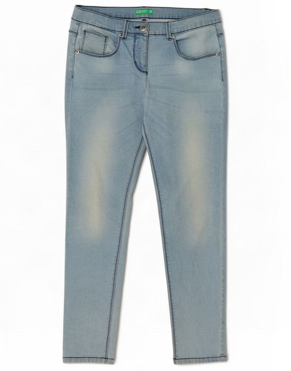 Benetton Girls Slim Jeans 11-12 Years 2XL W28 L27 Blue Cotton