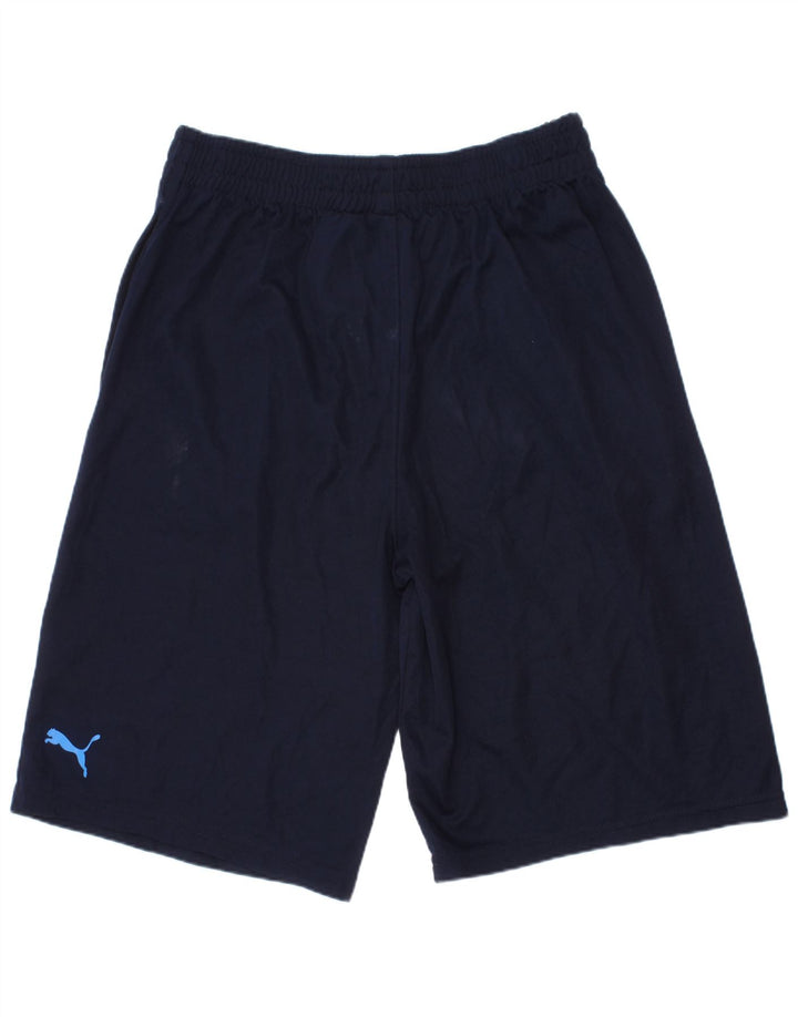 Puma Boys Graphic Sport Shorts 13-14 Years Large Navy Blue Polyester