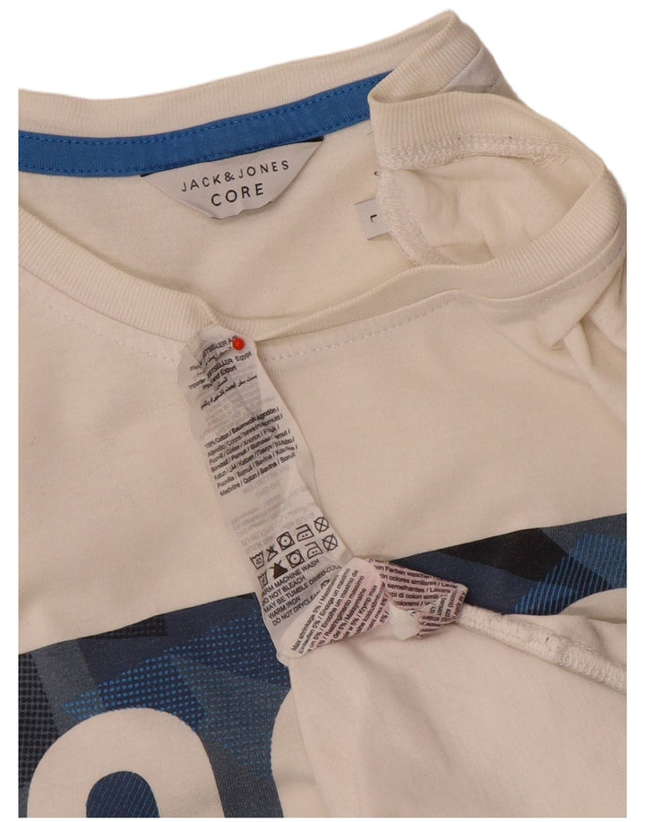 Jack & Jones Mens Graphic T-Shirt Top Large White Cotton