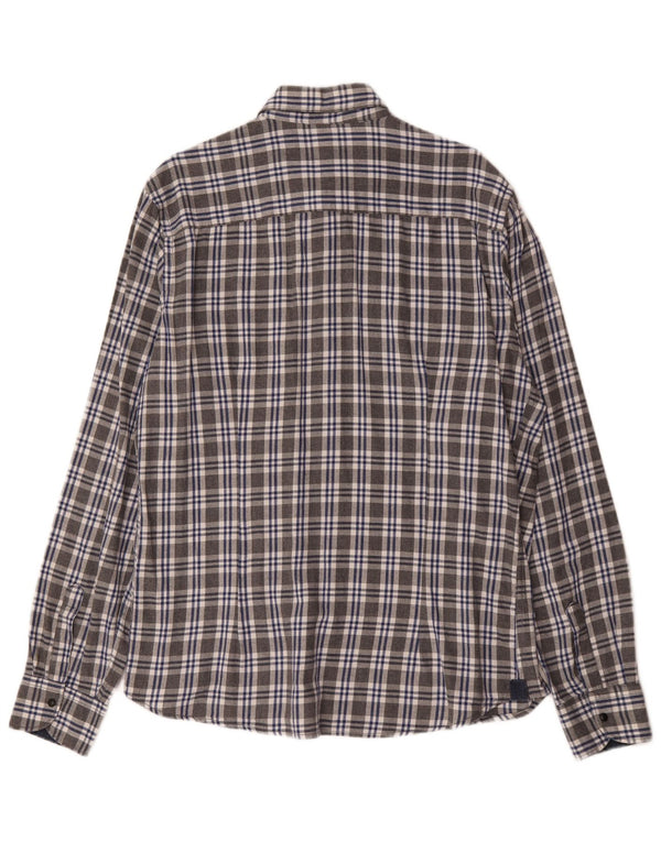 Yes Zee Mens Flannel Shirt 2XL Grey Check Cotton