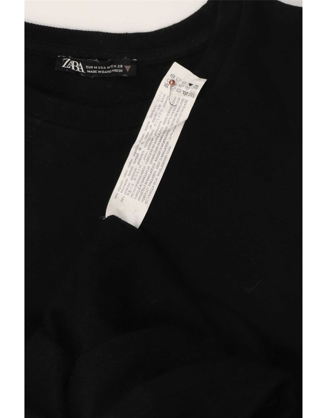 Zara Womens Long Sleeve Shift Dress UK 14 Medium Black Cotton
