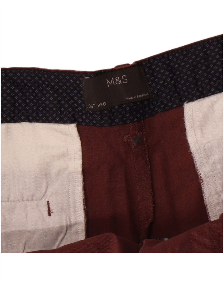 Marks & Spencer Mens Chino Shorts W36 Large Brown Cotton