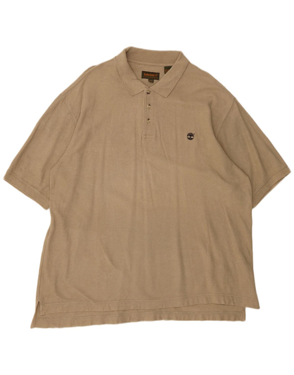TIMBERLAND Mens Polo Shirt 2XL Beige Cotton