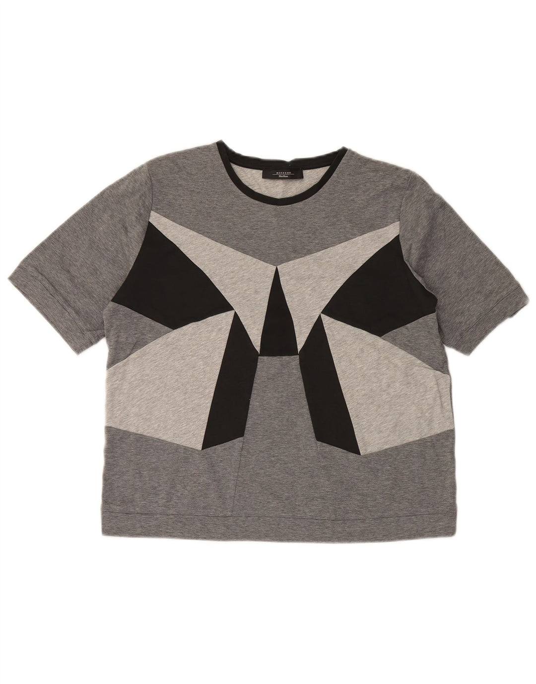 MAX MARA Womens Weekend T-Shirt Top UK 16 Large Grey Colourblock