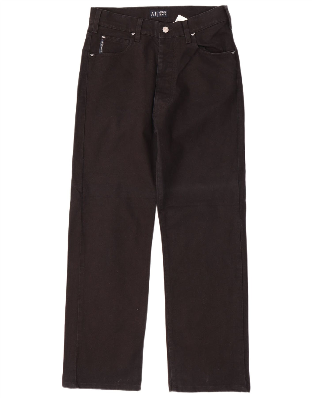 ARMANI Mens Straight Jeans W30 L30 Black Cotton