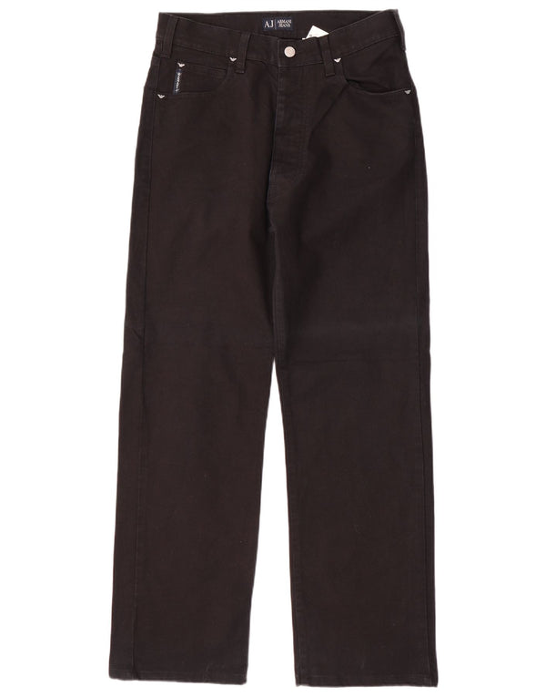 ARMANI Mens Straight Jeans W30 L30 Black Cotton