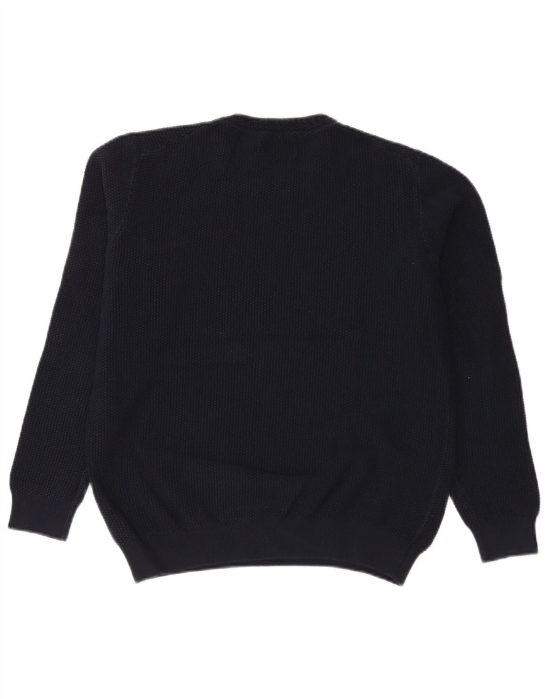 Vintage Mens Crew Neck Jumper Sweater Medium Navy Blue Cotton