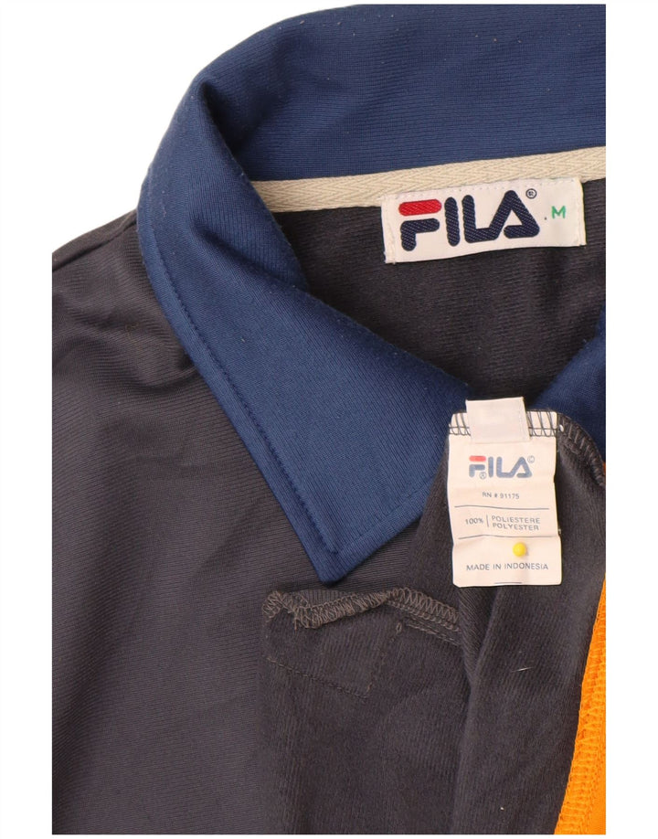 Fila Mens Tracksuit Top Jacket Medium Navy Blue Colourblock Polyester
