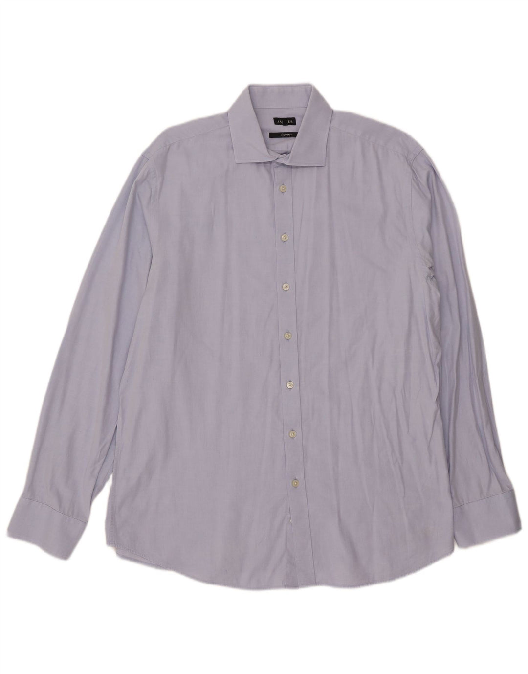 JAEGER Mens Modern Fit Shirt Size 16 Large Blue Cotton