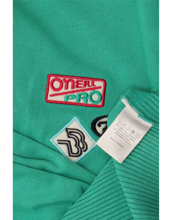 O'Neill Womens Roll Neck Jumper Sweater UK 8 Small Green Cotton