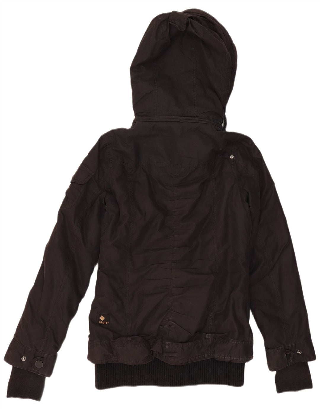 KHUJO Mens Hooded Utility Jacket UK 38 Medium Black Polyester