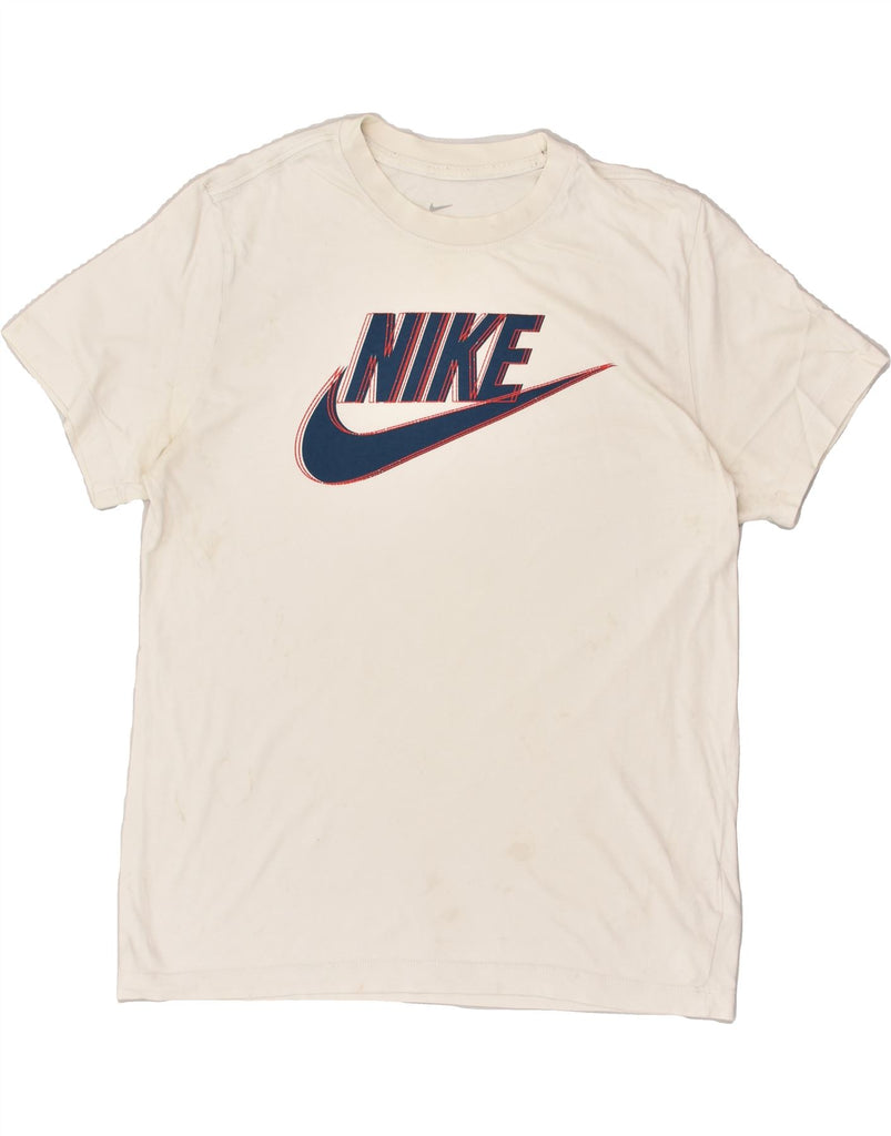 NIKE Mens Graphic T-Shirt Top Medium White Cotton | Vintage Nike | Thrift | Second-Hand Nike | Used Clothing | Messina Hembry 