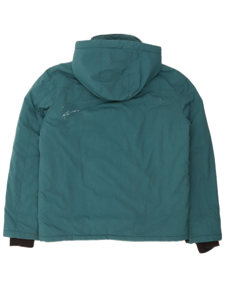 North Sails Mens Hooded Padded Jacket UK 38 Medium Green Polyamide
