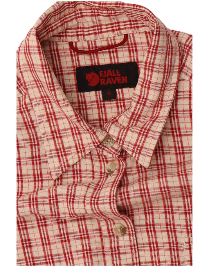 FJALL RAVEN Womens Flannel Shirt UK 10 Small Red Check