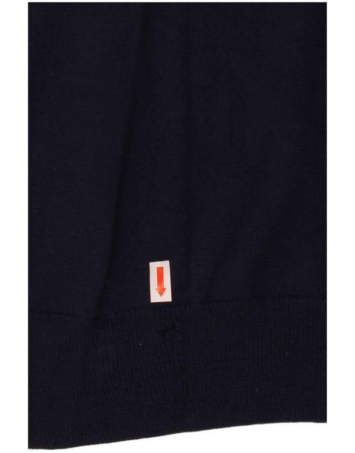 Fred Perry Mens Crew Neck Jumper Sweater Medium Navy Blue Wool