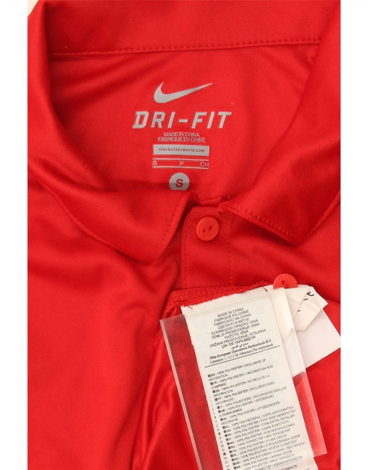Nike Mens Dri Fit Polo Shirt Small Red Polyester