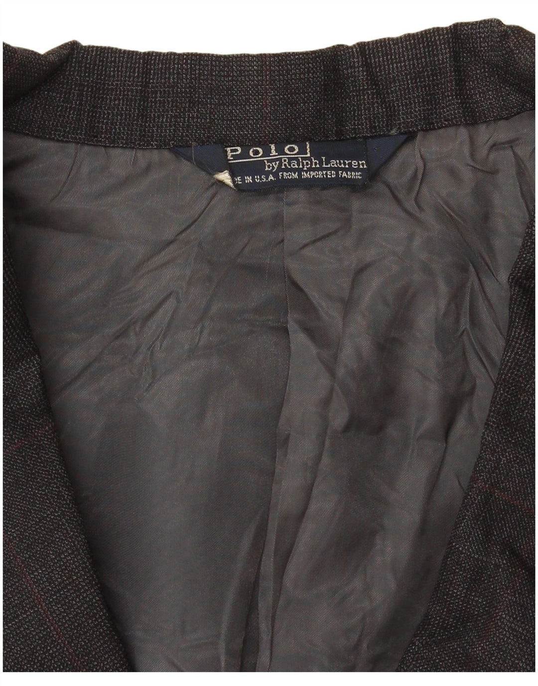 Polo Ralph Lauren Mens Double Breasted Blazer Jacket UK 40 Large Grey Check