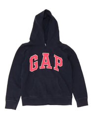 GAP Girls Graphic Hoodie Jumper 12-13 Years 2XL Navy Blue Cotton