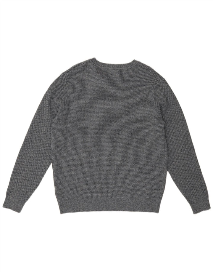 Marks & Spencer Mens Boat Neck Jumper Sweater Large Grey Flecked Cotton