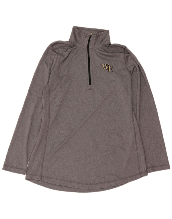 Champion Womens Graphic Top Long Sleeve UK 14 Large Grey Flecked Sports
