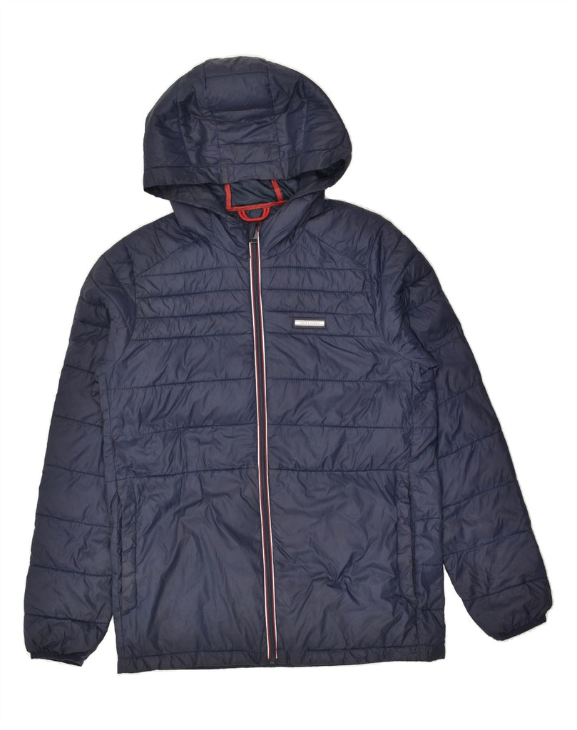 JACK & JONES Boys Hooded Padded Jacket 15-16 Years Navy Blue Nylon | Vintage Jack & Jones | Thrift | Second-Hand Jack & Jones | Used Clothing | Messina Hembry 